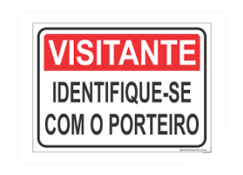 Placa visitante - Porteiro