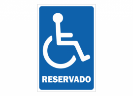 Placa reservado - Cadeirante