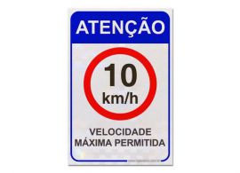 Placa atenção - velocidade máxima